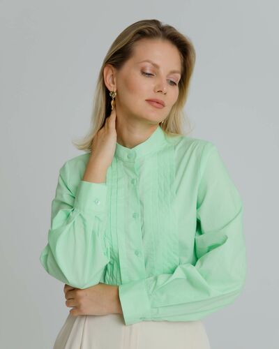 Рубашка женская с манишкой яблочная - 8566 от byME 