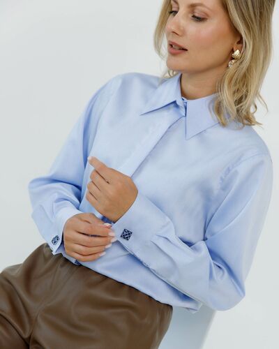 Женская рубашка с универсальным манжетом с обработкой non-iron  - 8667 от byME 