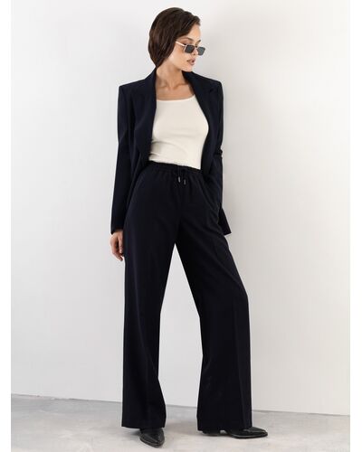 Брюки женские свободные тёмно-синие от byME 