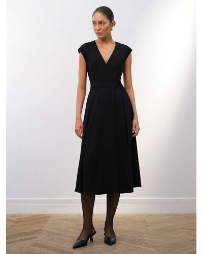 Платье миди на запах черное от byME 