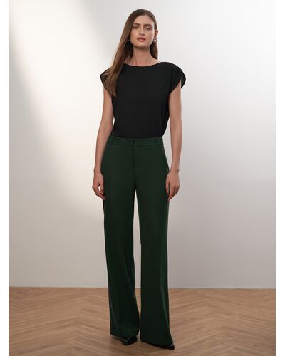 Брюки женские изумрудные расклешенные со стрелками - 2-161010-016 от byME 