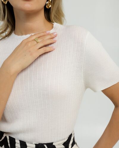 Джемпер из шерсти мериноса тонкой вязки и шелка Mulberry белый от byME 