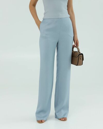 Женские брюки голубые из района-135119-blue от LW 