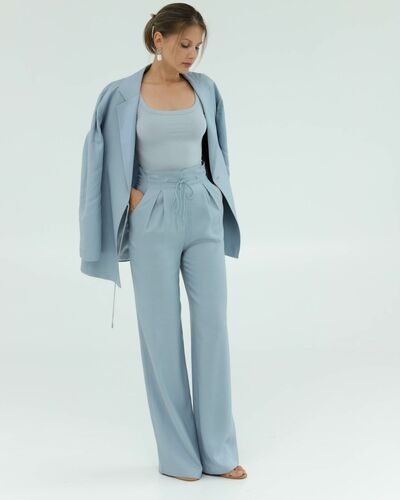 Женские брюки голубые из района-135121-blue от LW 