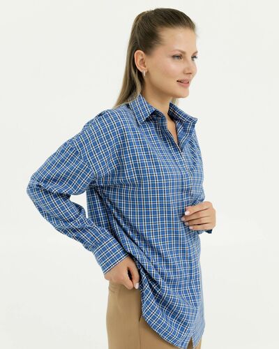 Рубашка бамбуковая в синюю клетку 8909 от byME 