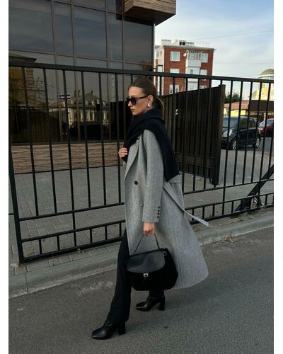 Пальто A2000 Sivas елочка Белый/Серый от Doroteya 