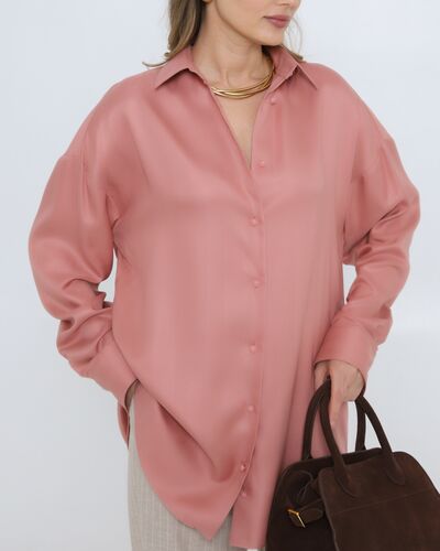 Женская рубашка из тенсела пыльная роза 8982 от byME 