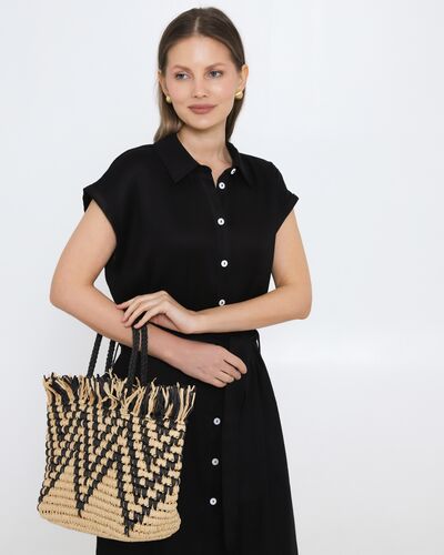 Платье черное изо льна и вискозы -D1-1001 от byME 