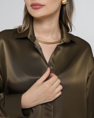 Женская рубашка и вискозы коричневая 8976 от byME 