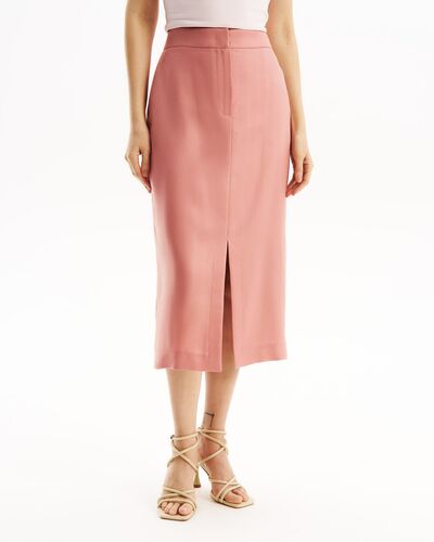 Юбка розовая с разрезом спереди из тенсела SK2-1000 от byME 