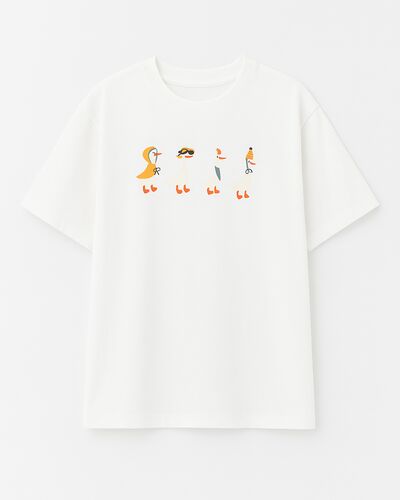 Женская футболка экрю с гусями-32360 от  