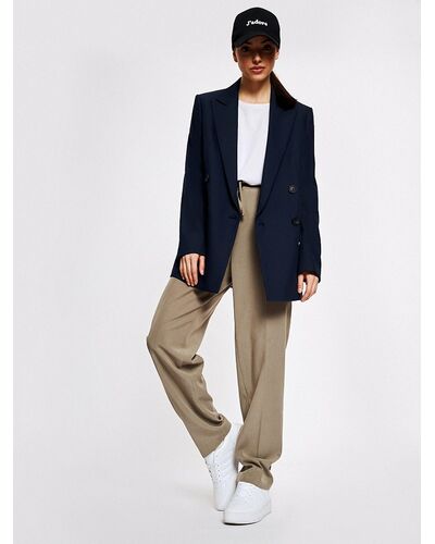 Жакет женский прямой двубортный тёмно-синий от byME 