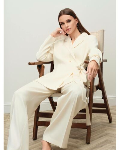 Жакет из тенсела и хлопка цвет экрю-MS5113 от  