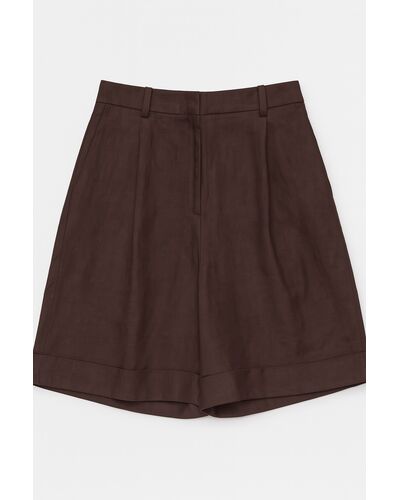 Женские шорты коричневые изо льна-LW-175006 от LW 