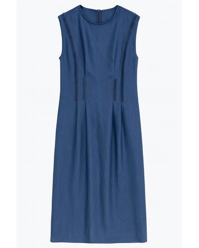 Платье темно-синее изо льна от LW 
