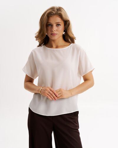 Топ шелковый белый-9024 от byME 