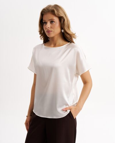 Топ белый из шелка-9025 от byME 