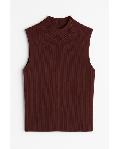 Топ из шерсти мериноса тонкой вязки и шелка Mulberry коричневый-02B2430-brown от byME 