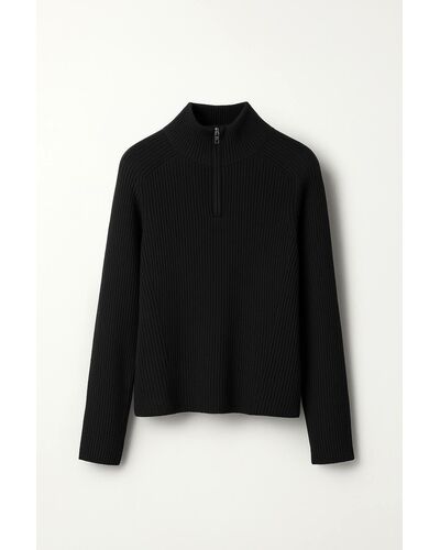 Джемпер черный из шерсти мериноса-30W3329 от byME 