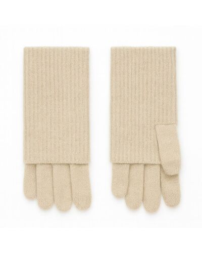Перчатки из кашемира-S1401-beige от byME 