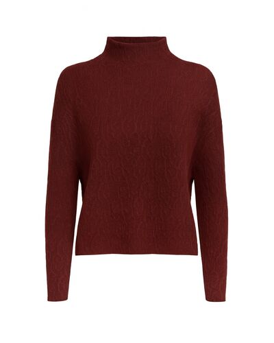 Джемпер из шерсти мериноса тонкой вязки  фактурный вишневый от byME 