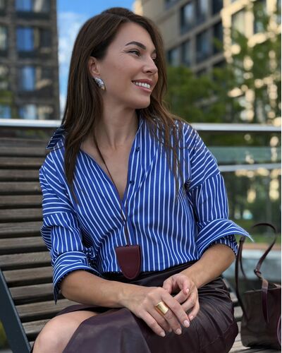 Женская рубашка  в синюю полоску-9034 от byME 