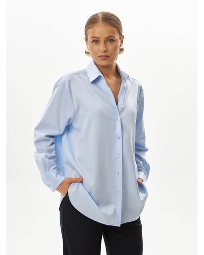 Женская рубашка голубая-9040 от byME 