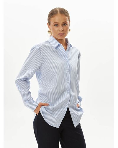 Женская рубашка в голубую полоску-9044 от byME 