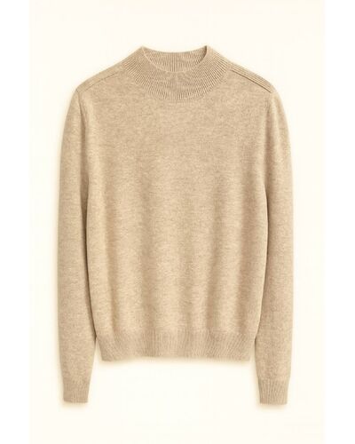 Джемпер из шерсти мериноса  светло-бежевый -LWSW-345006 от LW 