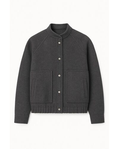 Бомбер из шерсти  цвет серый  - A102 Ворс*** от Doroteya 