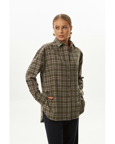 Женская рубашка фланелевая из хлопка-9030 от byME 