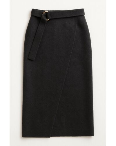 Юбка из шерсти с ангорой темно-серая от byME 