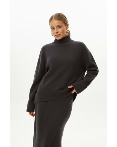 Свитер из шерсти с ангорой темно-серый от byME 