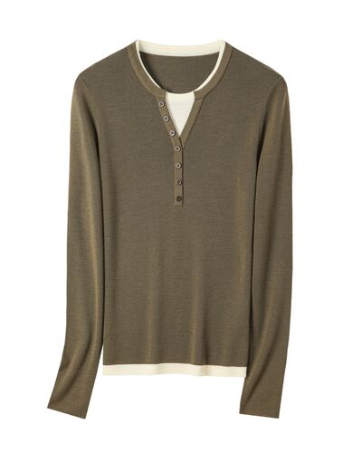 Джемпер оливковый из шерсти мериноса-JFS07 от byME 