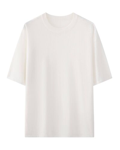 Футболка белая из хлопка и льна MS02-white от byME 