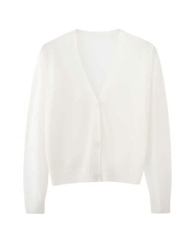 Кардиган белый из вискозы и льна-ZM01-white от byME 