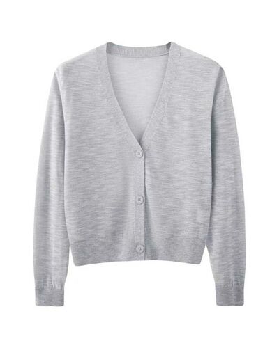 Кардиган серый из вискозы и льна-ZM01-gray от byME 