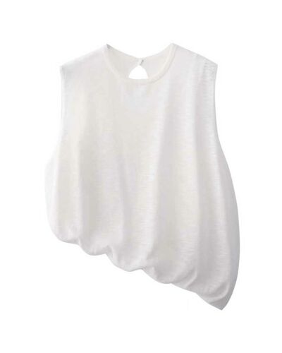 Топ белый из вискозы-ZJ3372-white от byME 