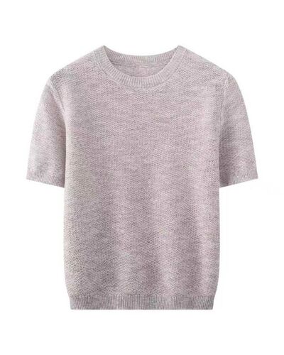 Джемпер молочный с коротким руковом из вискозы-ZJ965-white от byME 