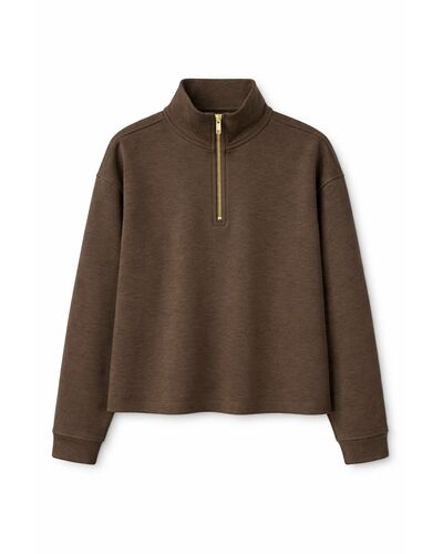 Женская толстовка на замке коричневая-505003 от LW 