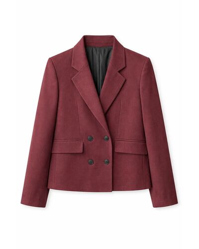 Женский жакет двубортный бордовый-125049 от LW 