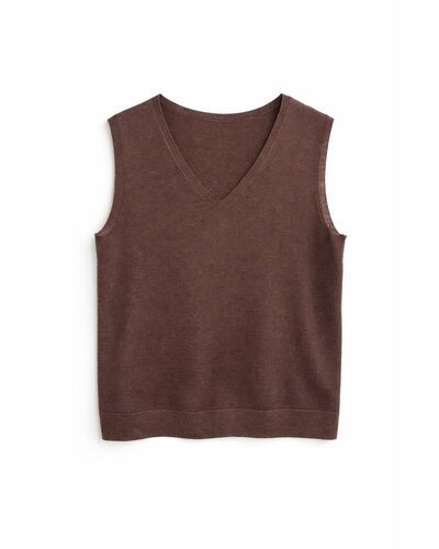 Топ из шерсти мериноса коричневый-02B20644-brown от byME 