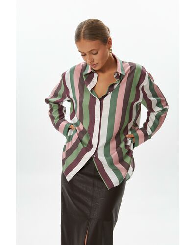 Женская рубашка в полоску из лиоцелла 9048 от byME 