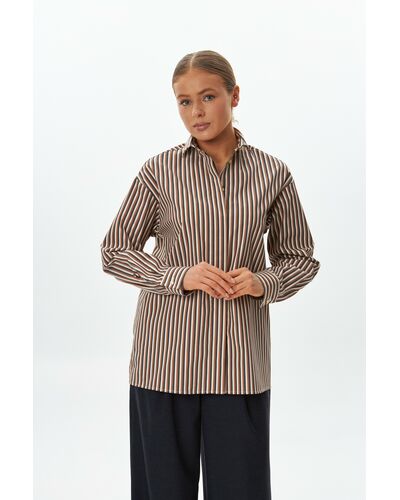 Рубашка из хлопка в полоску  9057 от byME 