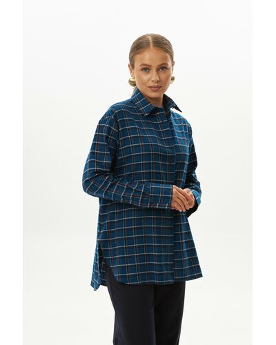 Женская рубашка фланелевая из хлопка-9032 от byME 