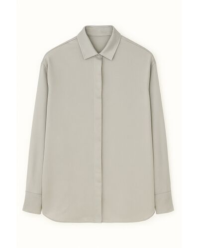 Женская рубашка из вискозы серая-9017 от byME 