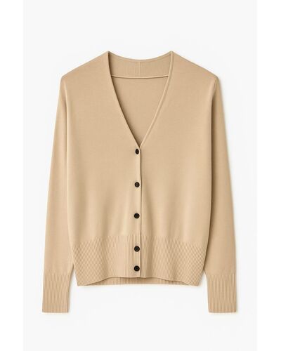 Кардиган бежевый из шерсти мериноса-02А20491 от byME 