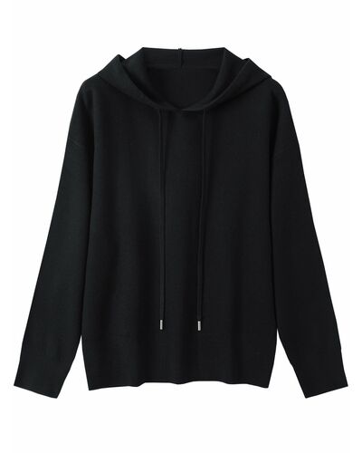 Джемпер  с капюшоном из хлопка в чёрном цвете MQ060-black от byME 