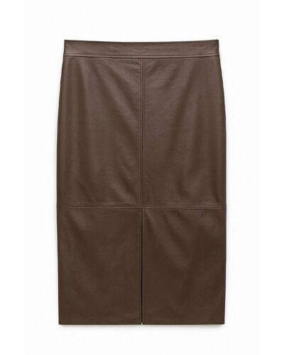 Юбка из экокожи коричневая SK-035018-2 от byME 
