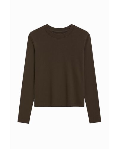 Лонгслив из хлопка в коричневом цвете-MS5215 от byME 